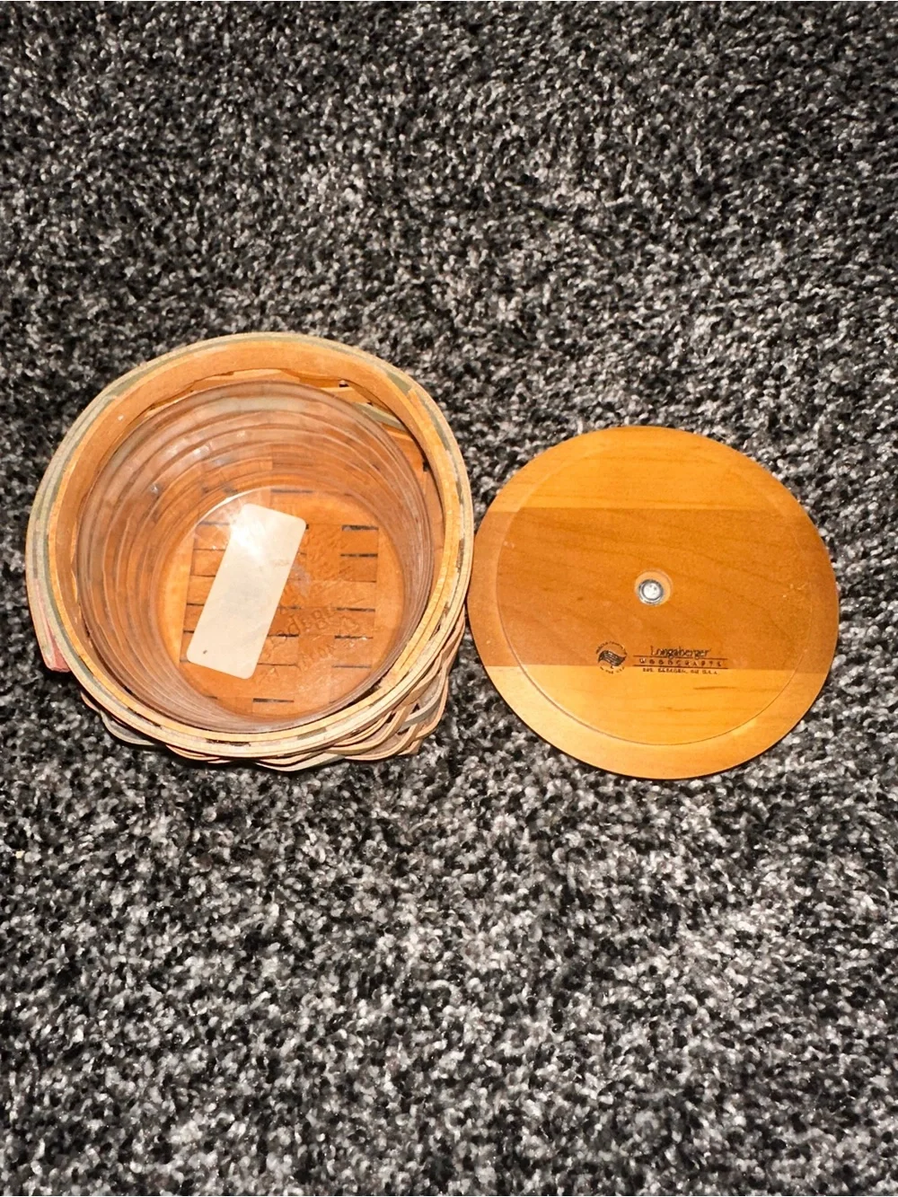 longaberger small circular spring with floral knob